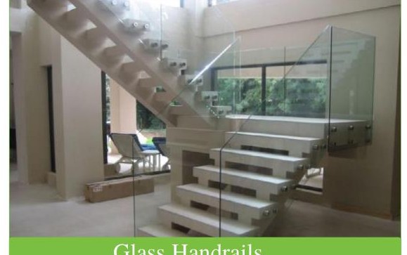Glass handrail staircase